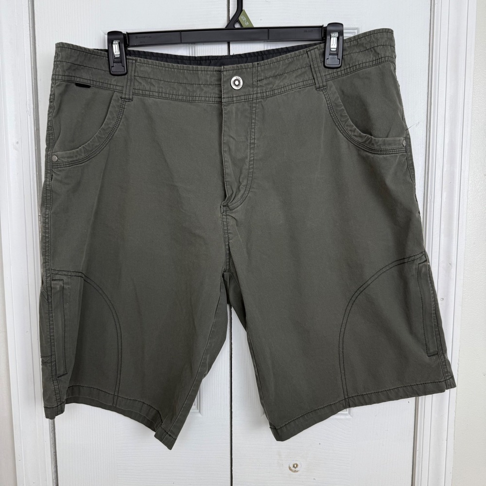 Kuhl Renegade Cargo Hiking Shorts Mens 40 Olive Green Outdoor Utility Gorpcore
